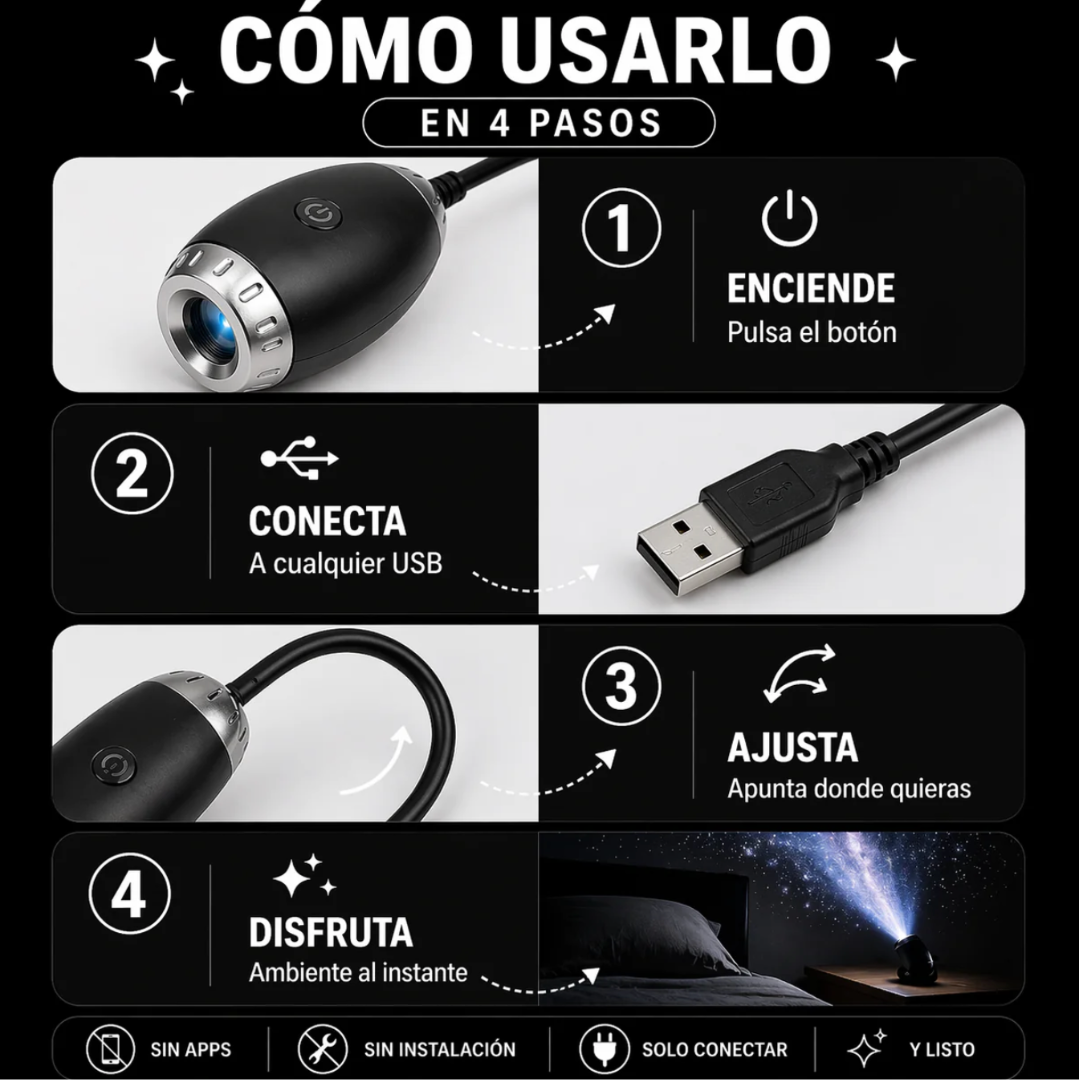 Galaxy Light™ - Mini Proyector de Galaxias
